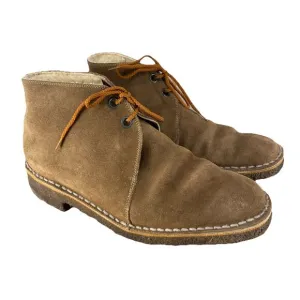 BALLY Shoes Men 8.5 Brown Suede Lace-Up Ankle Boots Sherpa Lined Missing Insert
