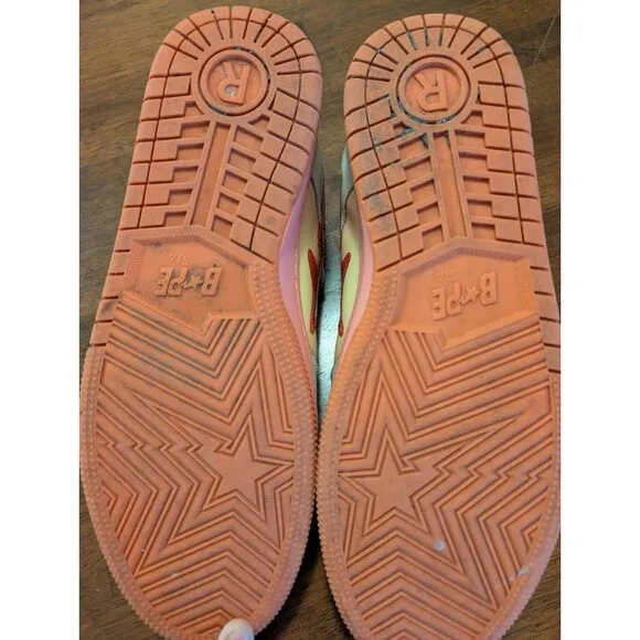 Bape SK8 STA Mens 10.5 US Sneakers Orange Pink Tan Camo - A Bathing Ape Shoes