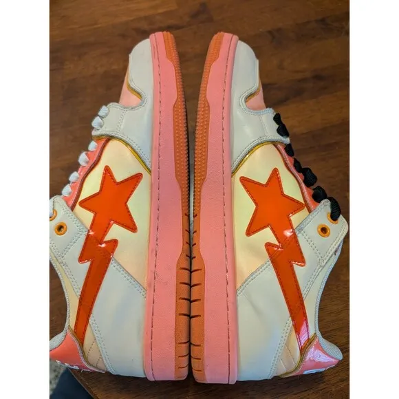 Bape SK8 STA Mens 10.5 US Sneakers Orange Pink Tan Camo - A Bathing Ape Shoes