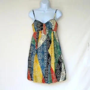 BCBG Max Azria | Multi-color Patchwork Babydoll Dress