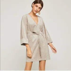 BCBGMaxAzeria Suede Belted Mini Dress