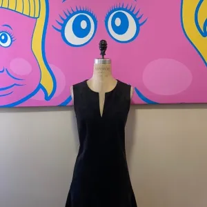 BCBGMaxAzria Black Faux Suede Sheath Dress