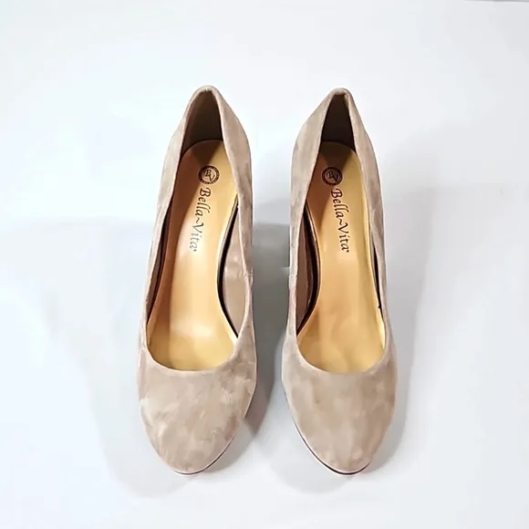 Bella-Vita Gray Suede Pumps Size 9.5