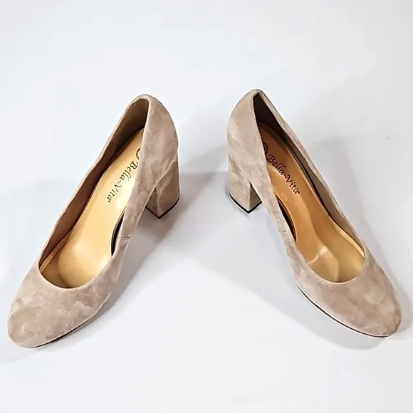 Bella-Vita Gray Suede Pumps Size 9.5