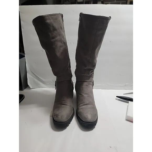 Bella Vita Womens Lorielle Gray Mid-Calf Boots Shoes 12 WW