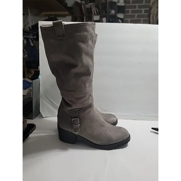Bella Vita Womens Lorielle Gray Mid-Calf Boots Shoes 12 WW