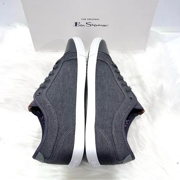 Ben Sherman Men’s Madison Oxford Sneakers Charcoal Textile Size 12