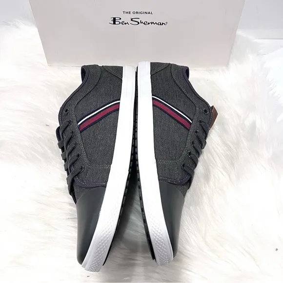 Ben Sherman Men’s Madison Oxford Sneakers Charcoal Textile Size 12