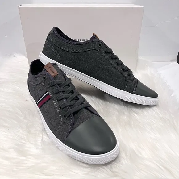 Ben Sherman Men’s Madison Oxford Sneakers Charcoal Textile Size 12