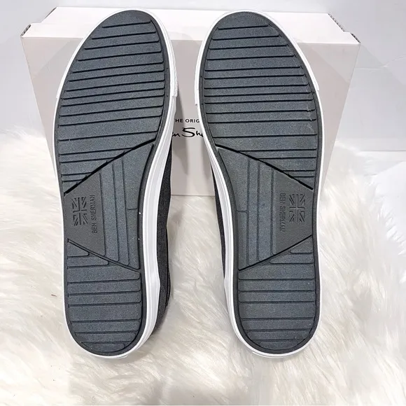 Ben Sherman Men’s Madison Oxford Sneakers Charcoal Textile Size 12