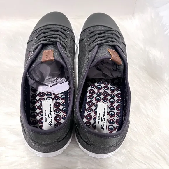 Ben Sherman Men’s Madison Oxford Sneakers Charcoal Textile Size 12
