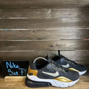 Big Kids Nike 270 React Black Gold Athletic Running Sneakers Shoes size 7‎ Y GUC