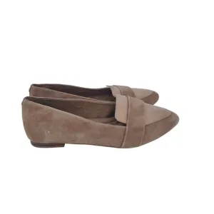 Birdies Women Size 9 The Blackbird Oak Shimmer Tan Suede Loafers Shoes NEW READ