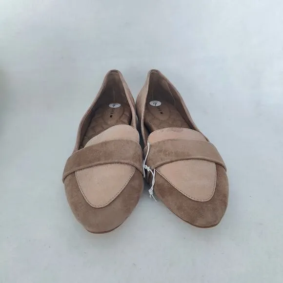 Birdies Women Size 9 The Blackbird Oak Shimmer Tan Suede Loafers Shoes NEW READ