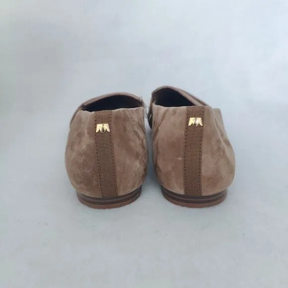 Birdies Women Size 9 The Blackbird Oak Shimmer Tan Suede Loafers Shoes NEW READ