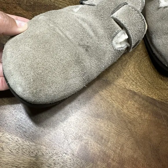 Birkenstock Boston Shearling 38 Grey Mule Clog Slip On