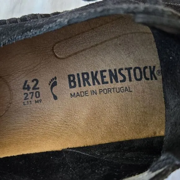 Birkenstock Gary Suede Casual Oxfords Shoes Black Size Men's 9/Women's 11 Narrow