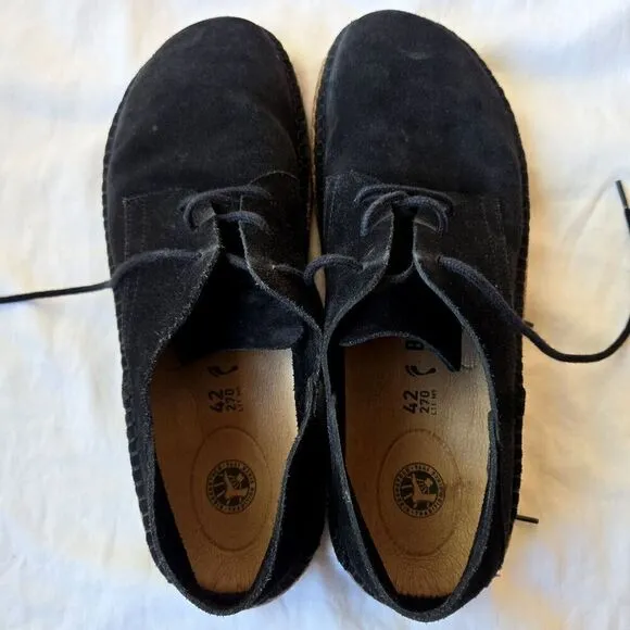 Birkenstock Gary Suede Casual Oxfords Shoes Black Size Men's 9/Women's 11 Narrow