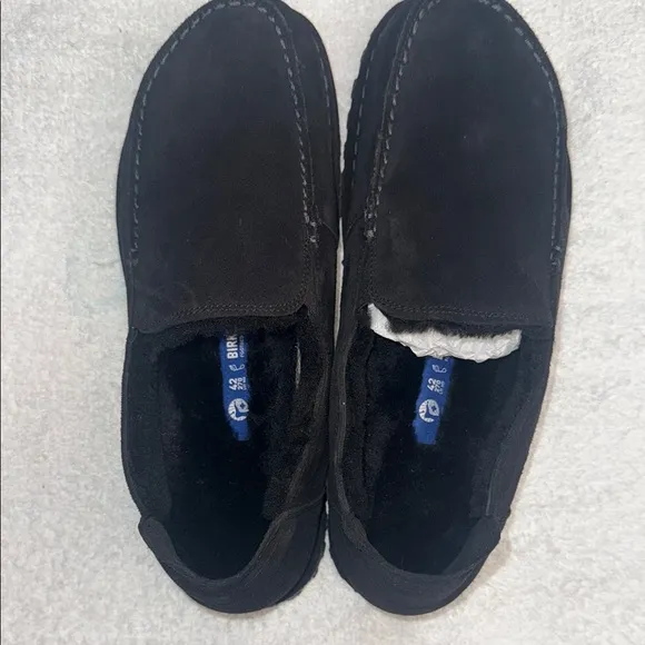 Birkenstock Utti Shearling Black Suede Slip-On Shoes