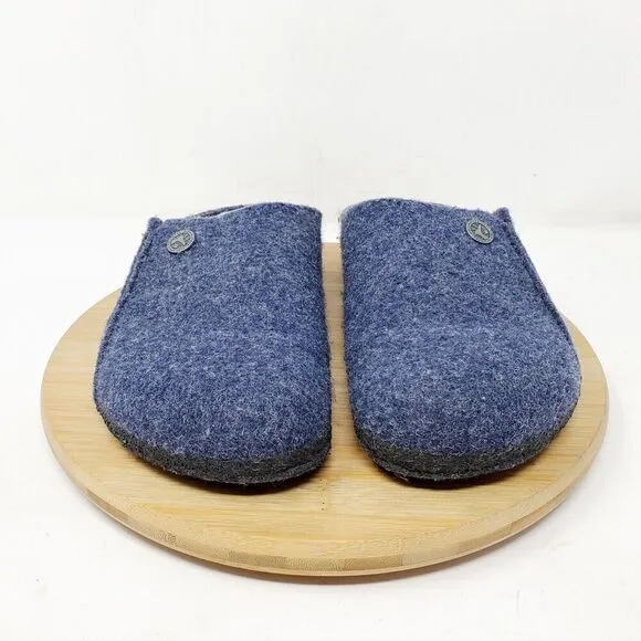 Birkenstock Zermatt Shoes Kids 32 Blue Wool Slip On Mule Sandal Shearling