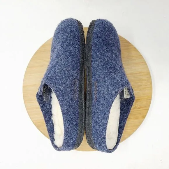 Birkenstock Zermatt Shoes Kids 32 Blue Wool Slip On Mule Sandal Shearling