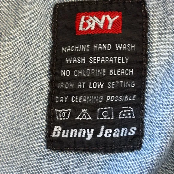 BNY Bunny Jean Size 28 Denim Midi Skirt Y2K Western Deep Front Pockets Back Slit