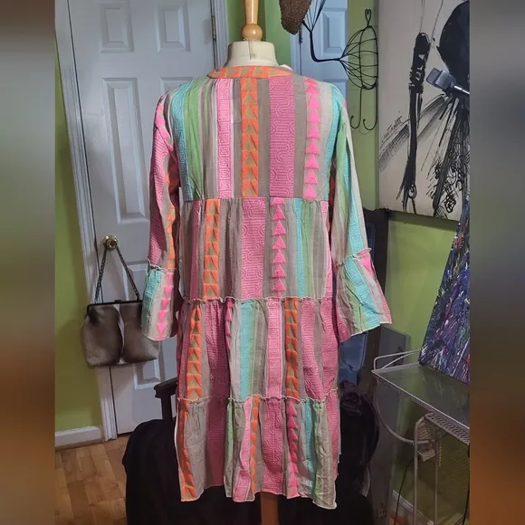 Bohemian Chic Colorful Patchwork Dress
