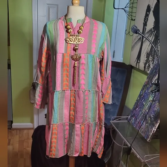 Bohemian Chic Colorful Patchwork Dress