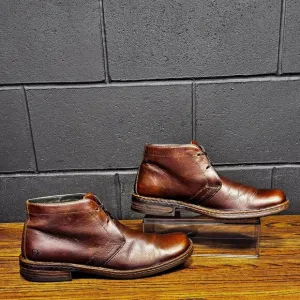BORN Brown Leather Square Toe Casual Dress Chukka Boots Men’s 11.5