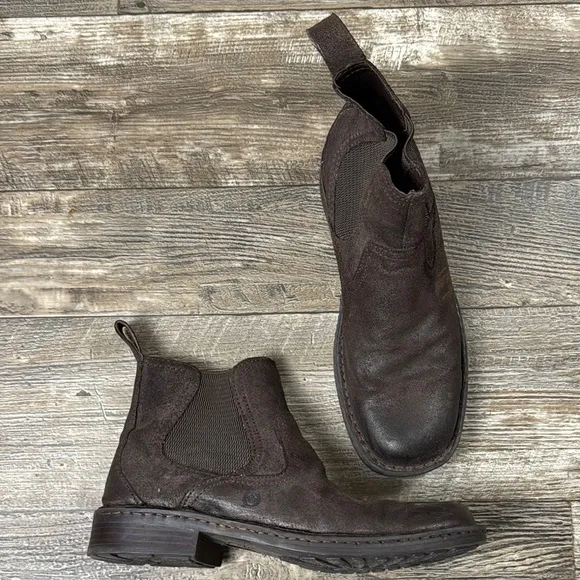 Born Hemlock Castagno Leather Boots Chelsea Boots, 9.5