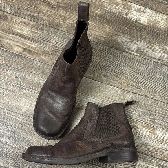 Born Hemlock Castagno Leather Boots Chelsea Boots, 9.5