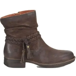 Born Ouvea Slouch Ankle Boots brown leather braided band 6.5 NWT