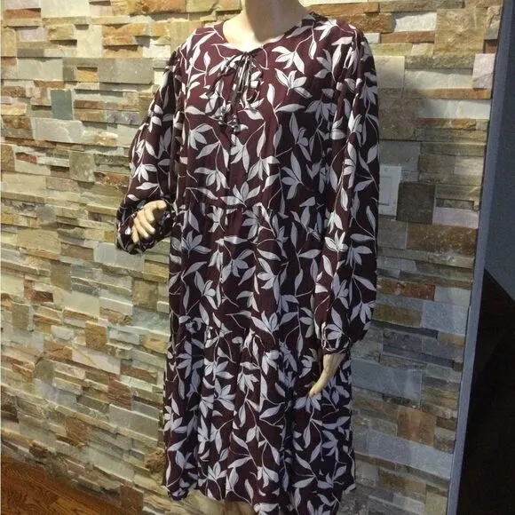 BOSS Decento Printed Long-Sleeve Dress