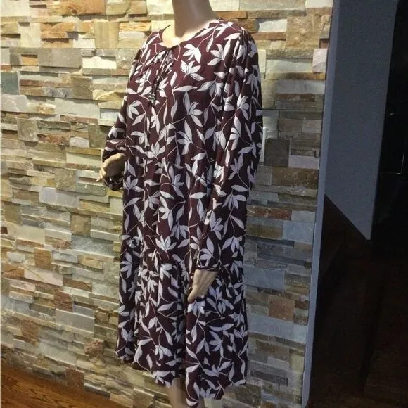BOSS Decento Printed Long-Sleeve Dress