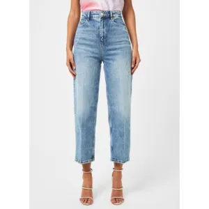 BOSS Marlene Wide Leg Crop High-Rise Jeans in Light Pastel Blue Size 26