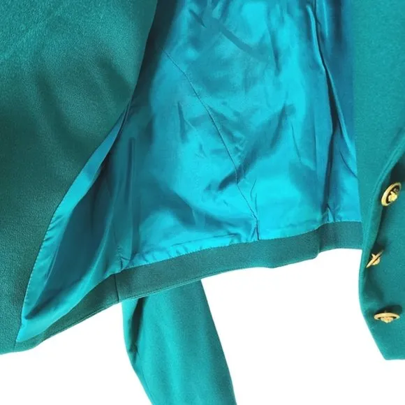 Botique vintage jacket coat wool Size 10 rare teal green designer Tracy Saywell