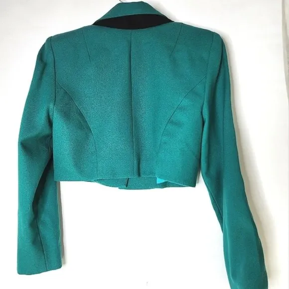 Botique vintage jacket coat wool Size 10 rare teal green designer Tracy Saywell