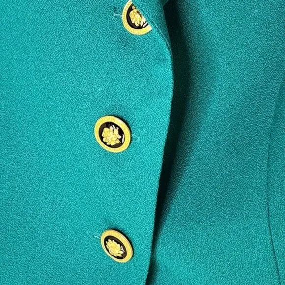 Botique vintage jacket coat wool Size 10 rare teal green designer Tracy Saywell