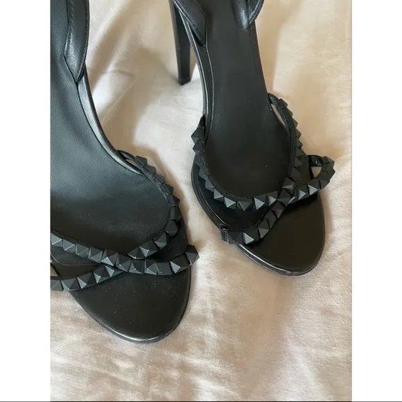 Bottega Veneta Leather Rockstud Slingback Stiletto Sandals
