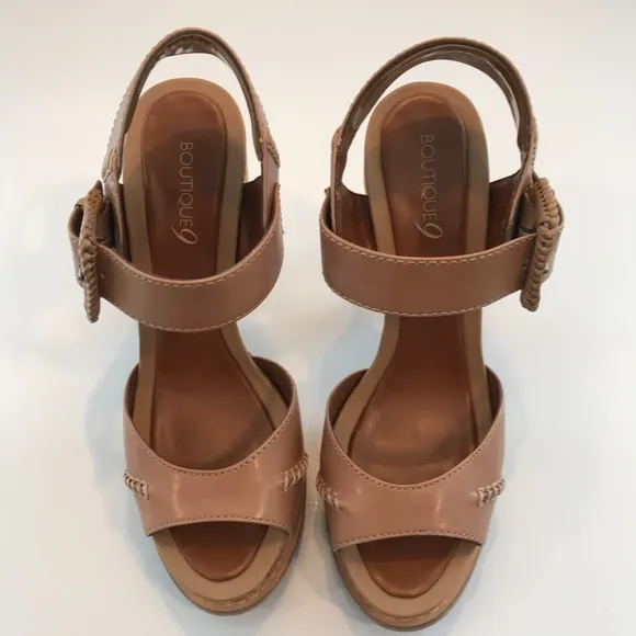 Boutique 9 Sandals with Wicker Weave Heels