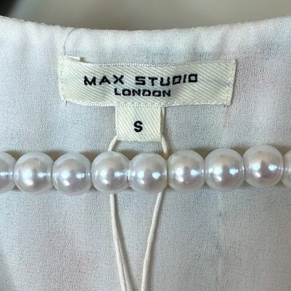 Brand New Max Studio London Boho Pleated Floral Shift Dress Sleeveless V-Neck
