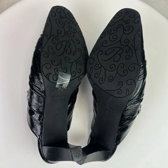 Brighton Women’s Black Leather Rubens Heeled Boots Size 9.5