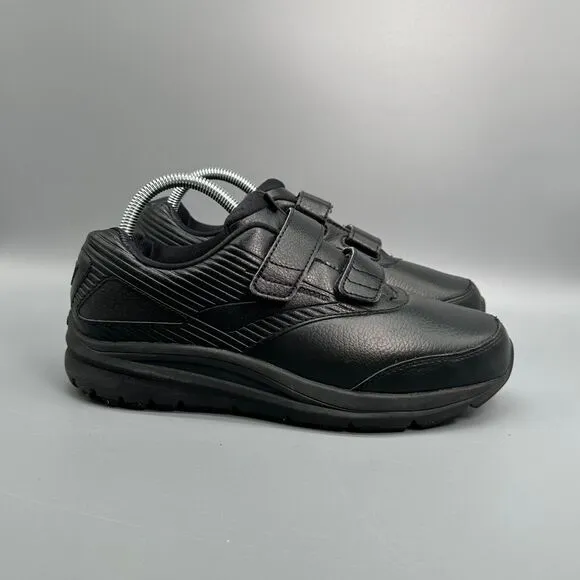 Brooks Addiction Walker Men's Size 9 D Wide Comfort Shoe Black Hook &amp; Loop