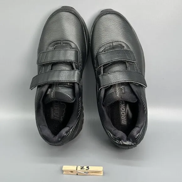 Brooks Addiction Walker Men's Size 9 D Wide Comfort Shoe Black Hook &amp; Loop