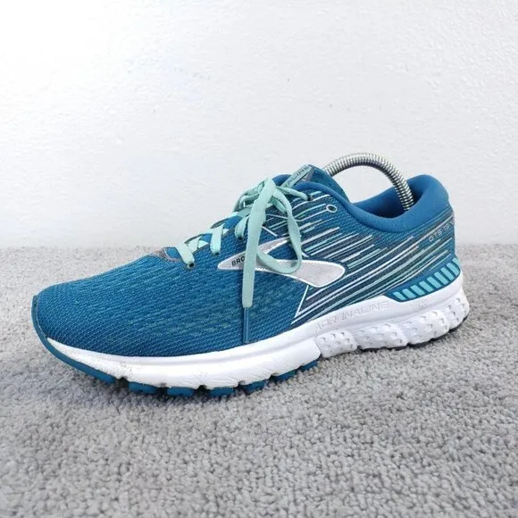 Brooks Adrenaline GTS 19 Womens Size 10 Running Shoes Turquoise Blue Trainers