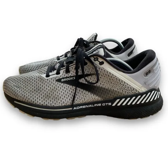 Brooks Adrenaline GTS 22 Mens Size 12 Gray Black Athletic Shoes‎ 1103661D135
