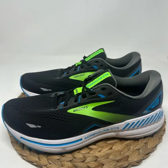 BROOKS Adrenaline GTS 23 Running Shoes Black Blue Green Size 11 NARROW Men's