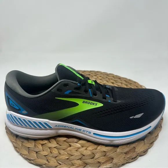 BROOKS Adrenaline GTS 23 Running Shoes Black Blue Green Size 11 NARROW Men's
