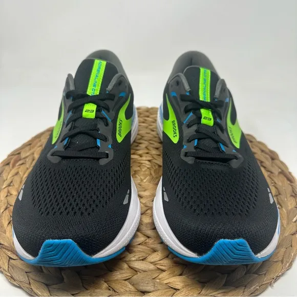 BROOKS Adrenaline GTS 23 Running Shoes Black Blue Green Size 11 NARROW Men's