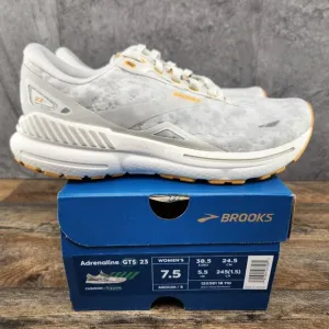 Brooks Adrenaline GTS 23 Size 7.5 Womens Sunflower White Grey Running Shoes